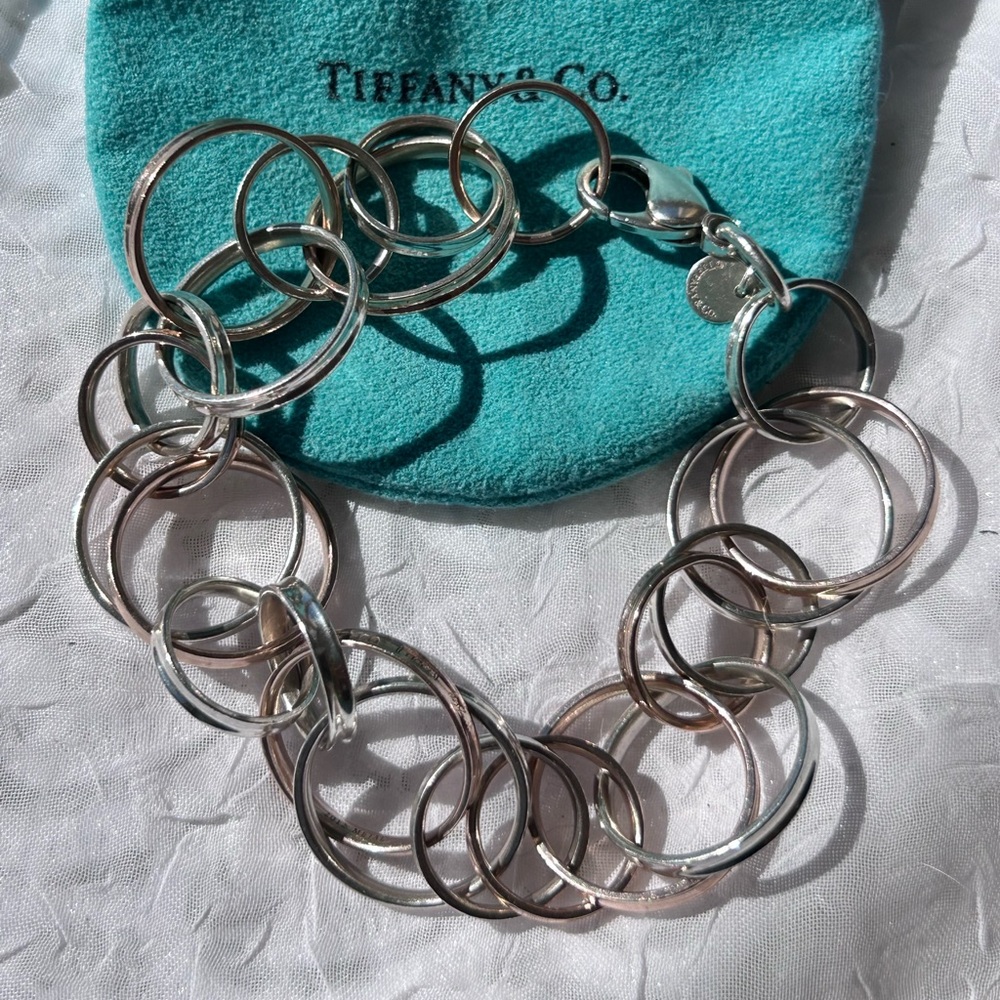 Tiffany & Co. 1837 Silver and Rubedo Interlocking Circle Link Bracelet